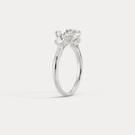 Sienna丨Elongated Cushion Lab Diamond Cathedral Three-Stone Engagement Ring - Rings