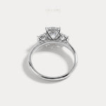 Sienna丨Elongated Cushion Lab Diamond Cathedral Three-Stone Engagement Ring - Rings