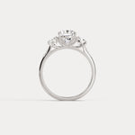 Sienna丨Elongated Cushion Lab Diamond Cathedral Three-Stone Engagement Ring - Rings