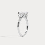 Sienna丨Elongated Cushion Lab Diamond Cathedral Three-Stone Engagement Ring - Rings