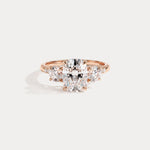 Sienna丨Elongated Cushion Lab Diamond Cathedral Three-Stone Engagement Ring - Rings