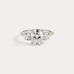 Sienna丨Elongated Cushion Lab Diamond Cathedral Three-Stone Engagement Ring - Rings