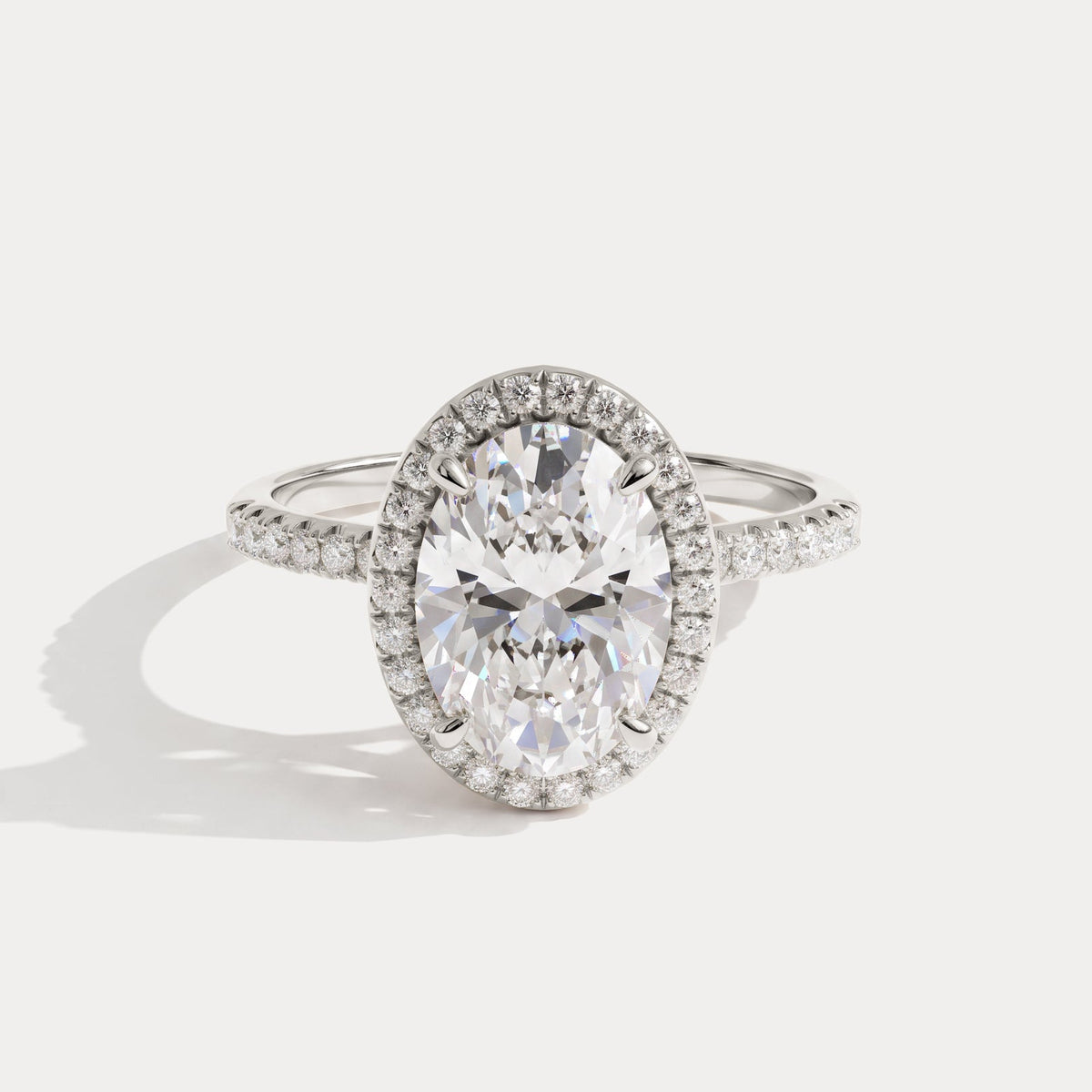 Zaira丨Halo Design Lab-Grown Diamond Modern Vintage Engagement Ring - Rings