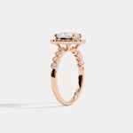 Kelly丨Oval Lab-Grown Diamond Milgrain Halo Engagement Ring - Rings