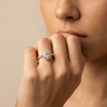 Kelly丨Oval Lab-Grown Diamond Milgrain Halo Engagement Ring - Rings