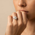 Kelly丨Oval Lab-Grown Diamond Milgrain Halo Engagement Ring - Rings