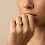 Kelly丨Oval Lab-Grown Diamond Milgrain Halo Engagement Ring - Rings