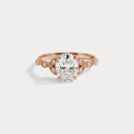 Adeline | Oval Lab Diamond Marquise Vine Milgrain Engagement Ring - Rings