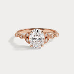 Adeline | Oval Lab Diamond Marquise Vine Milgrain Engagement Ring - Rings Leonids oval-cut-lab-grown-diamond-milgrain-filigree-engagement-ring