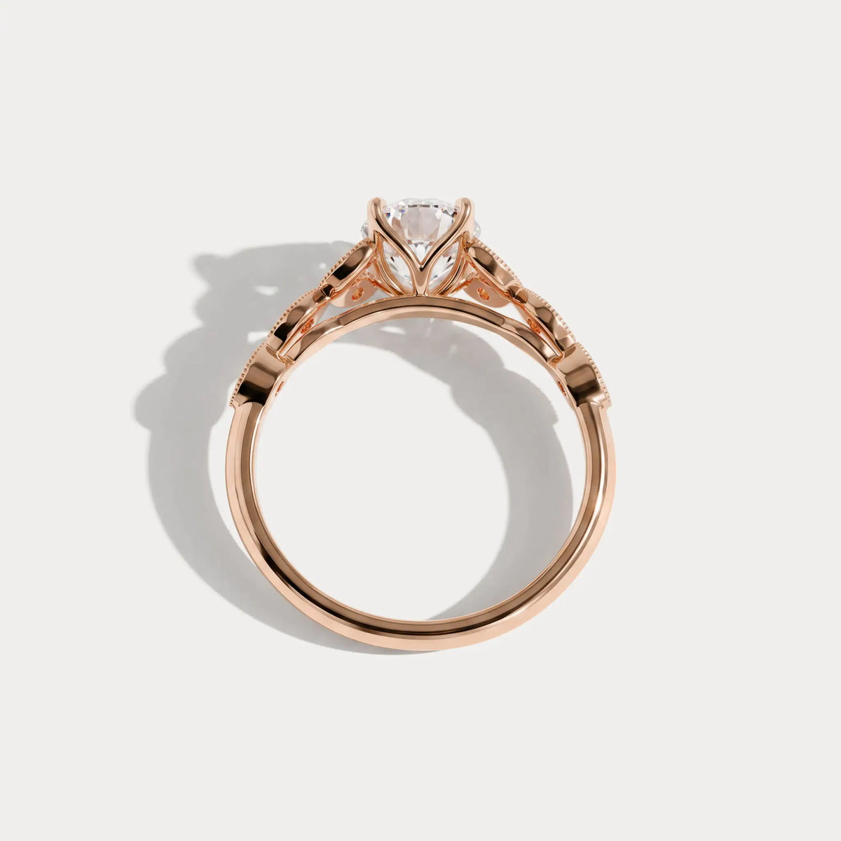 Adeline | Oval Lab Diamond Marquise Vine Milgrain Engagement Ring - Rings