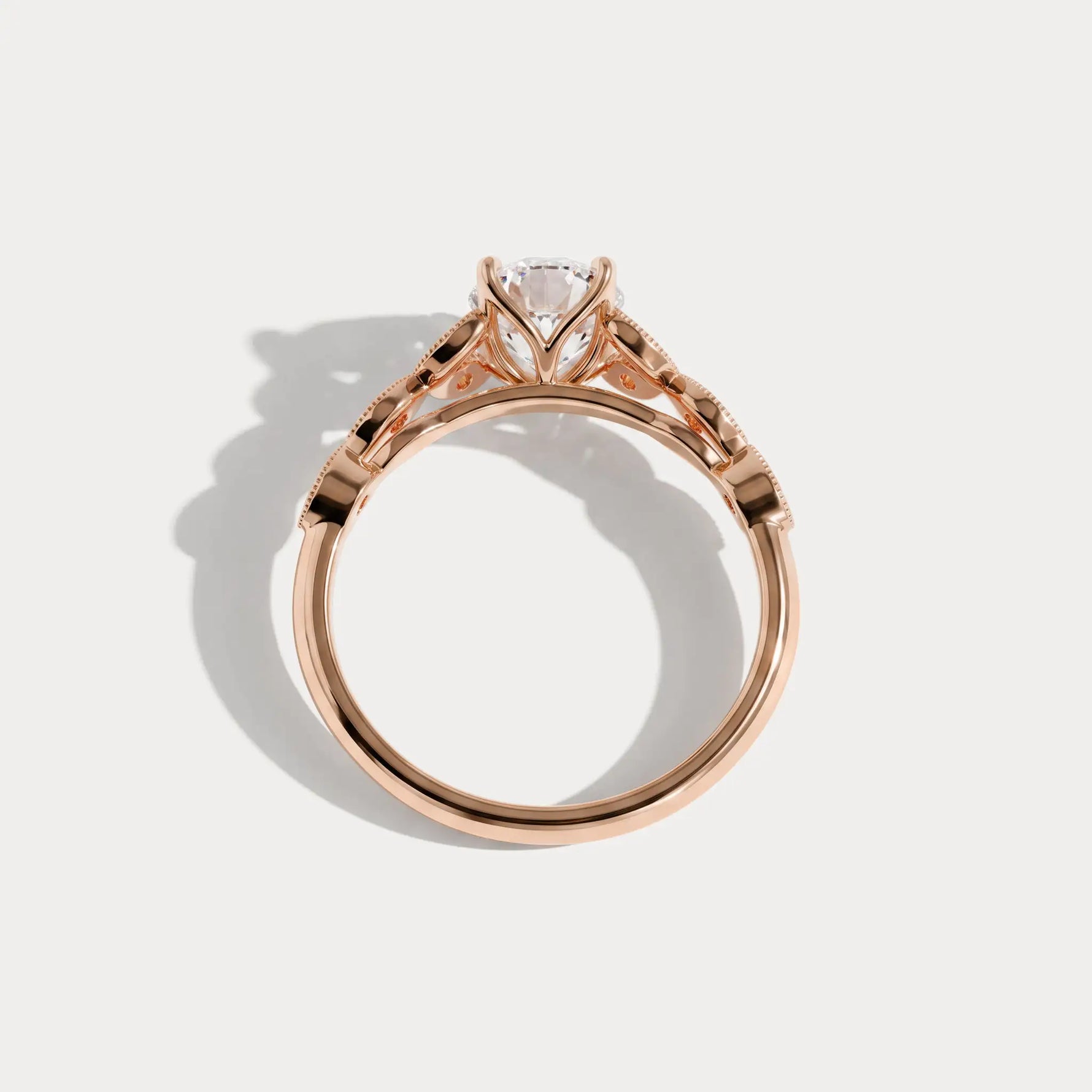 Adeline | Oval Lab Diamond Marquise Vine Milgrain Engagement Ring - Rings
