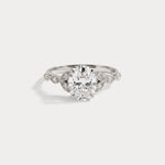 Adeline | Oval Lab Diamond Marquise Vine Milgrain Engagement Ring - Rings