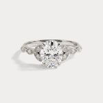 Adeline | Oval Lab Diamond Marquise Vine Milgrain Engagement Ring - Rings Leonids oval-cut-lab-grown-diamond-milgrain-filigree-engagement-ring