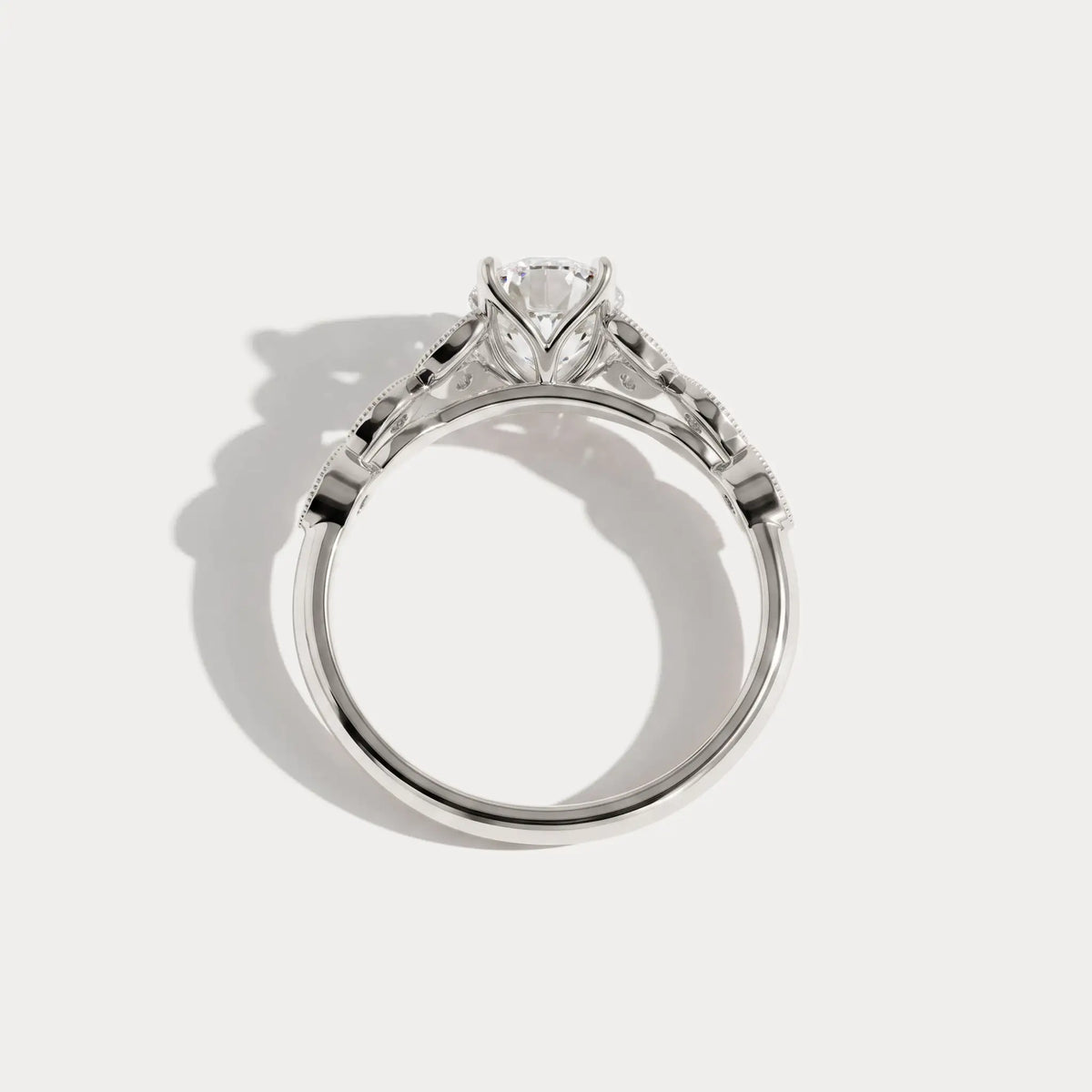 Adeline | Oval Lab Diamond Marquise Vine Milgrain Engagement Ring - Rings