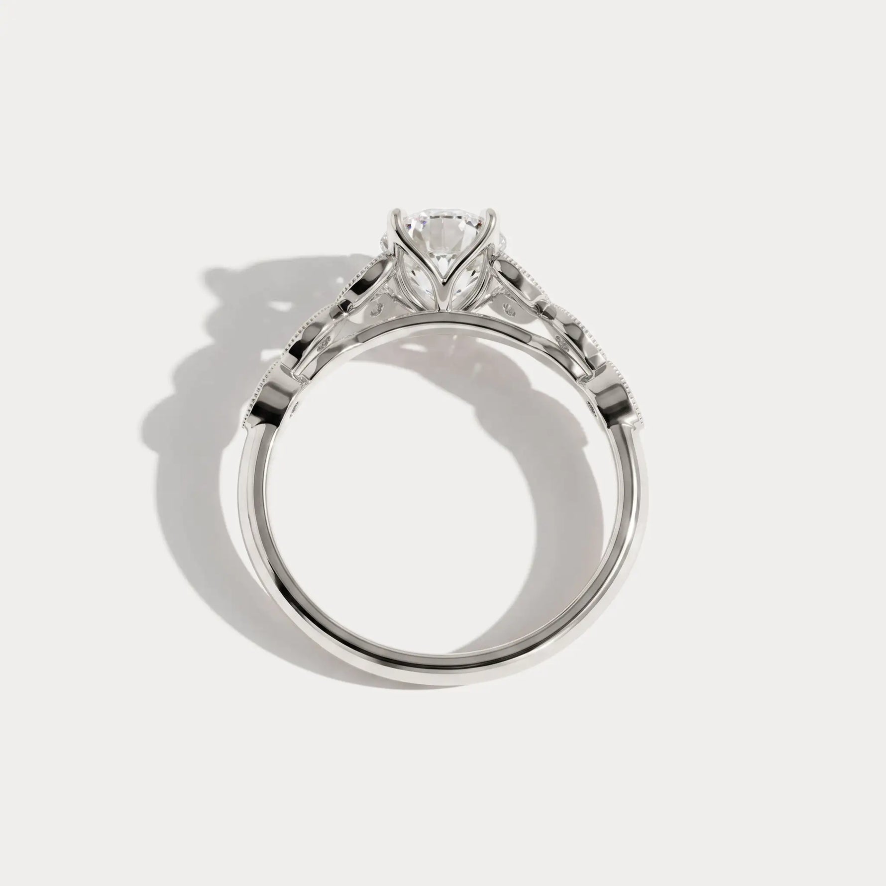 Adeline | Oval Lab Diamond Marquise Vine Milgrain Engagement Ring - Rings