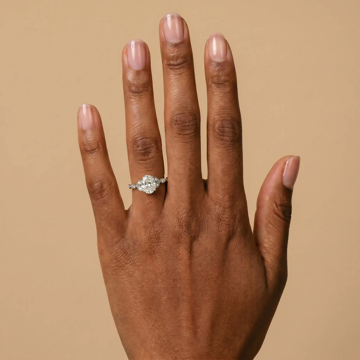 Adeline | Oval Lab Diamond Marquise Vine Milgrain Engagement Ring - Rings