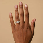 Adeline | Oval Lab Diamond Marquise Vine Milgrain Engagement Ring - Rings