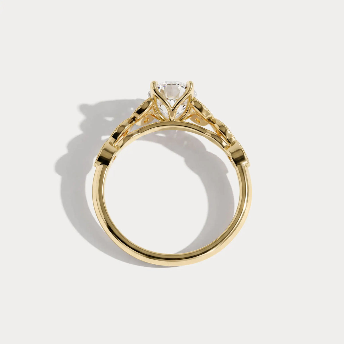 Adeline | Oval Lab Diamond Marquise Vine Milgrain Engagement Ring - Rings