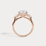 Lolaine丨Radiant Cut Lab Diamond Twisted Three Stone Engagement Ring - Rings