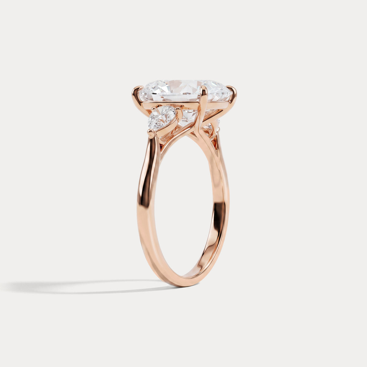 Lolaine丨Radiant Cut Lab Diamond Twisted Three Stone Engagement Ring - Rings