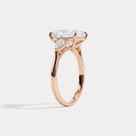 Lolaine丨Radiant Cut Lab Diamond Twisted Three Stone Engagement Ring - Rings