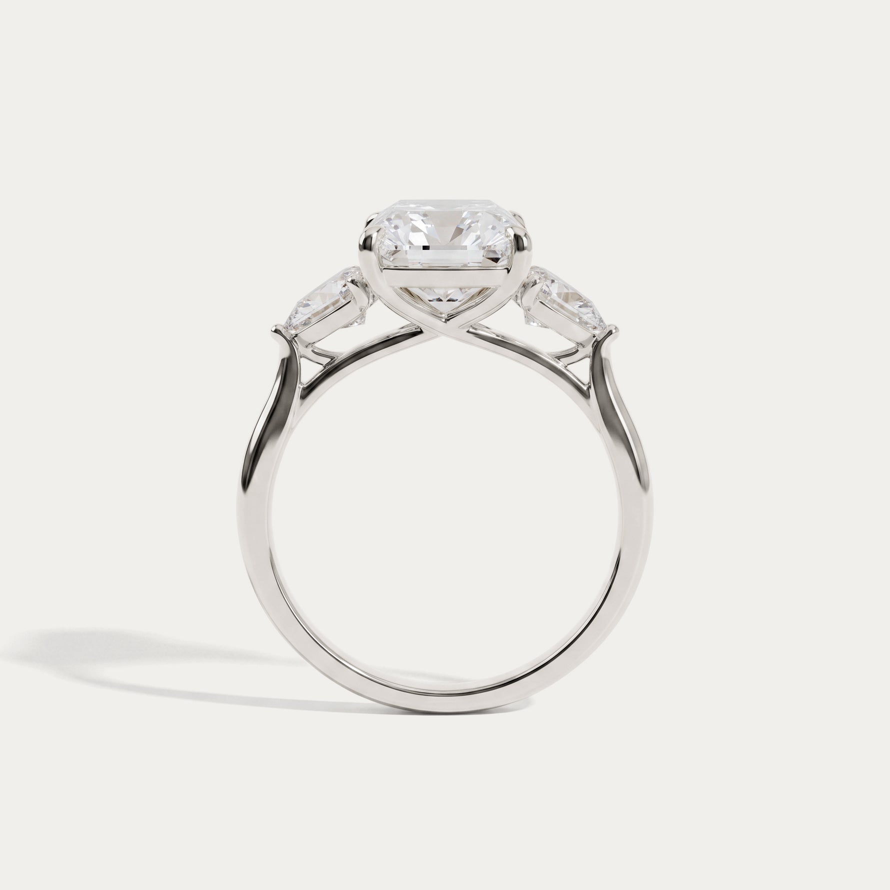 Lolaine丨Radiant Cut Lab Diamond Twisted Three Stone Engagement Ring - Rings