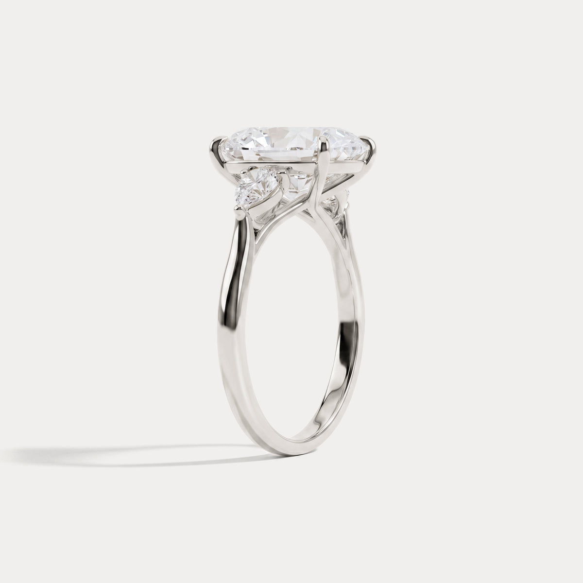 Lolaine丨Radiant Cut Lab Diamond Twisted Three Stone Engagement Ring - Rings
