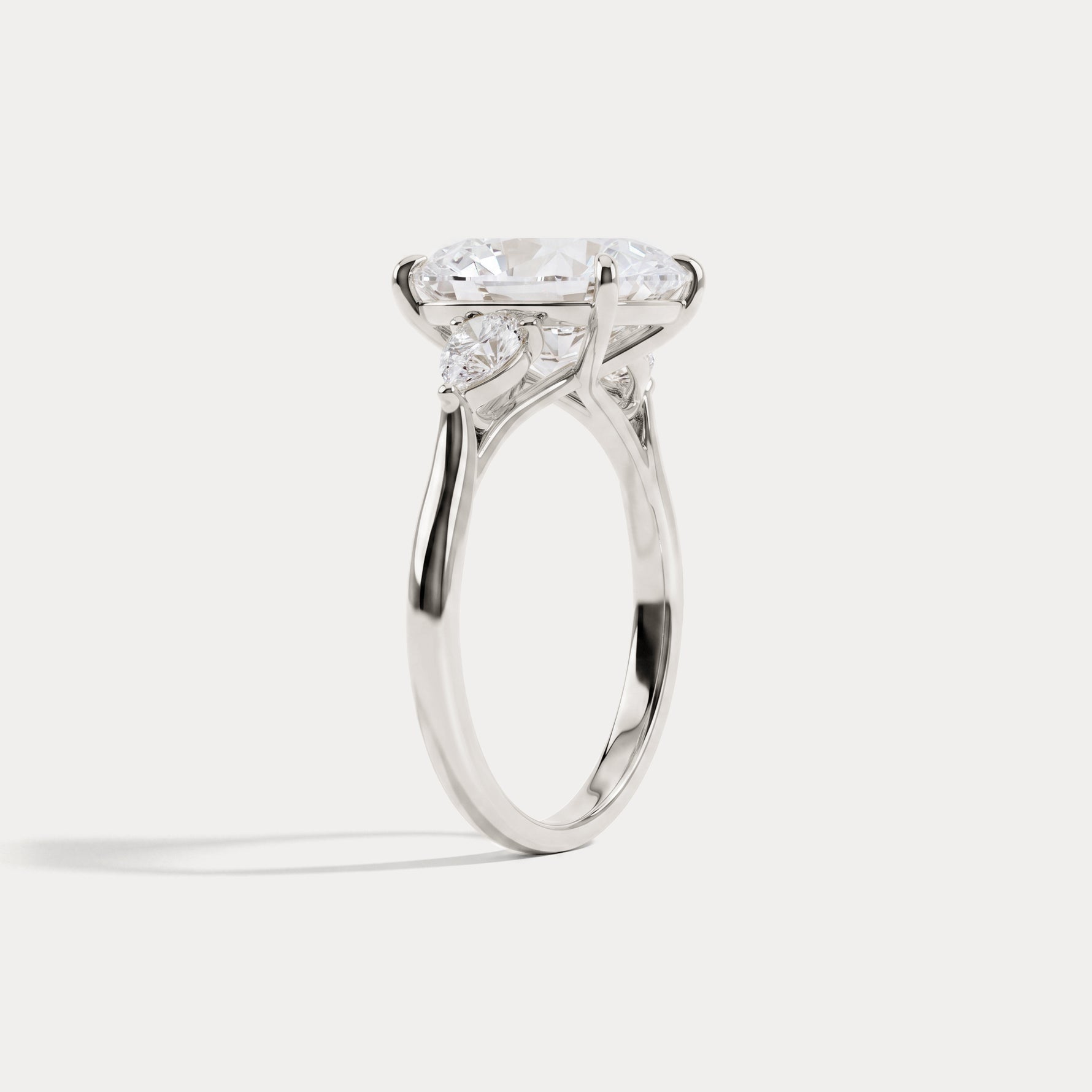 Lolaine丨Radiant Cut Lab Diamond Twisted Three Stone Engagement Ring - Rings