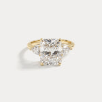 Lolaine丨Radiant Cut Lab Diamond Twisted Three Stone Engagement Ring - Rings