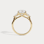 Lolaine丨Radiant Cut Lab Diamond Twisted Three Stone Engagement Ring - Rings