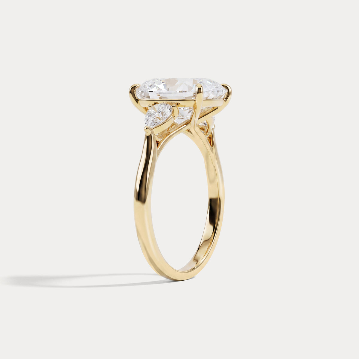 Lolaine丨Radiant Cut Lab Diamond Twisted Three Stone Engagement Ring - Rings