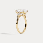 Lolaine丨Radiant Cut Lab Diamond Twisted Three Stone Engagement Ring - Rings
