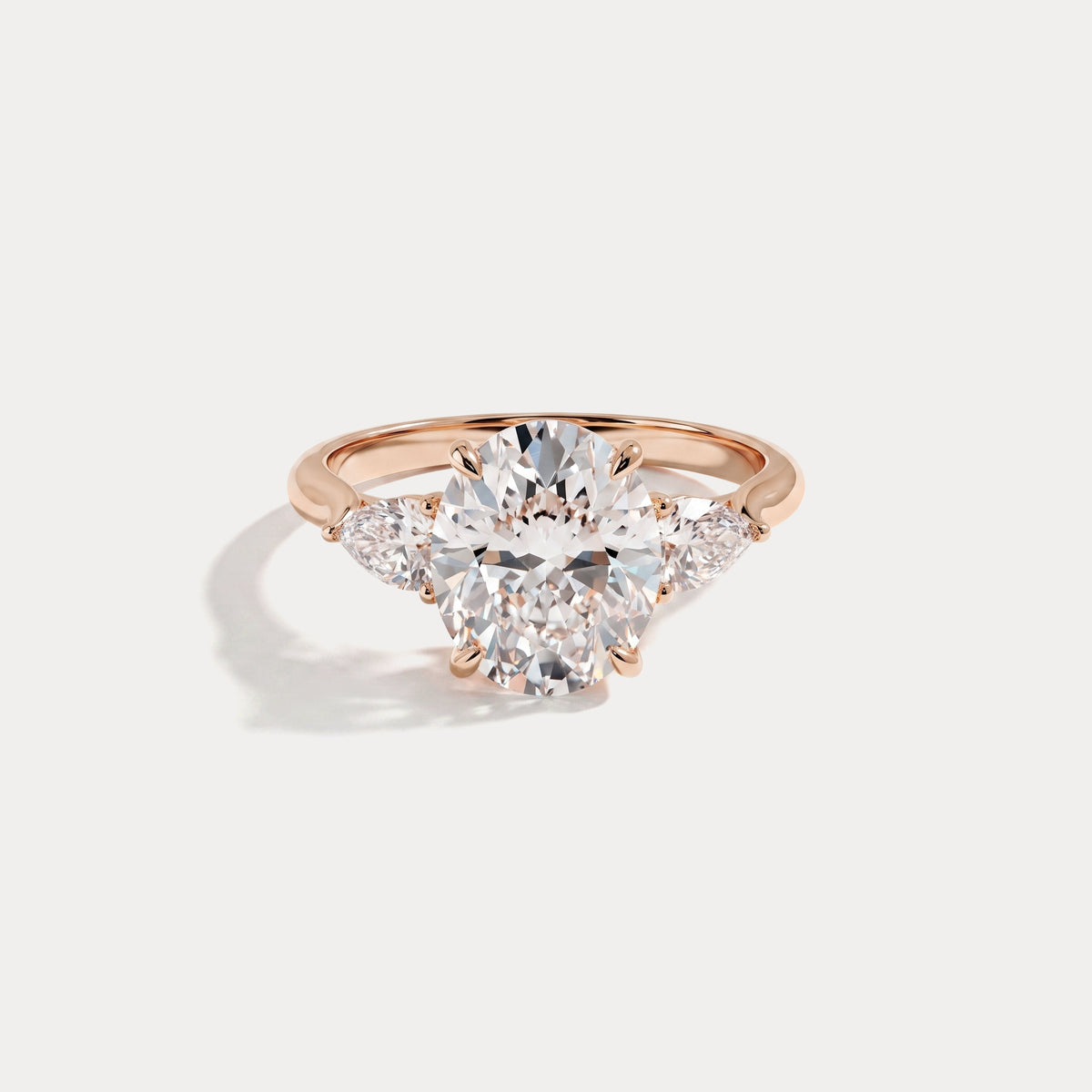 Valora丨Three Stone Lab Diamond Engagement Ring - Rings
