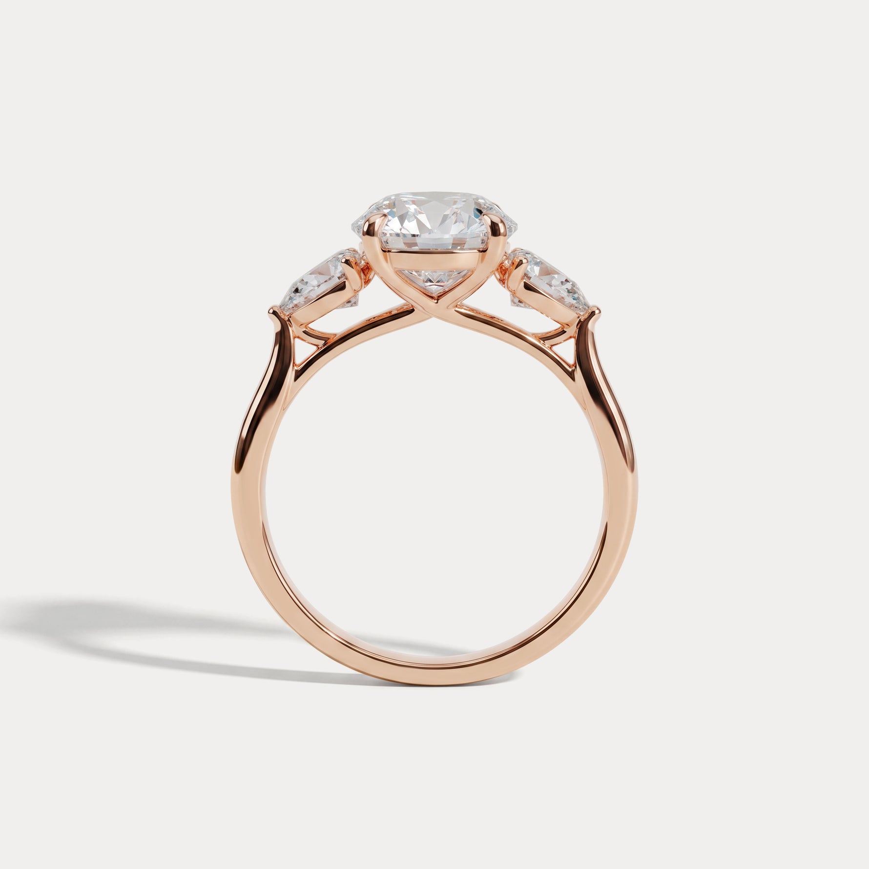 Valora丨Three Stone Lab Diamond Engagement Ring - Rings