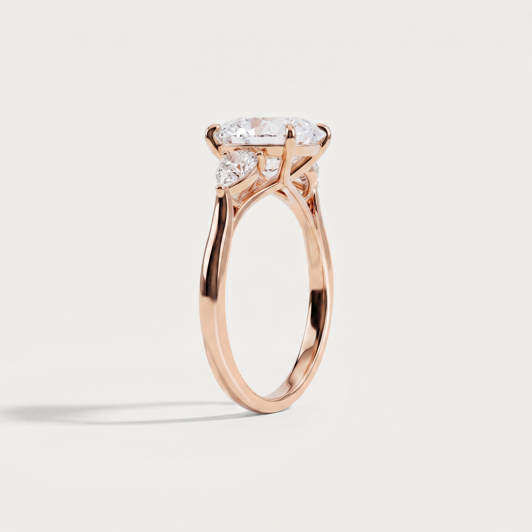 Valora丨Three Stone Lab Diamond Engagement Ring - Rings