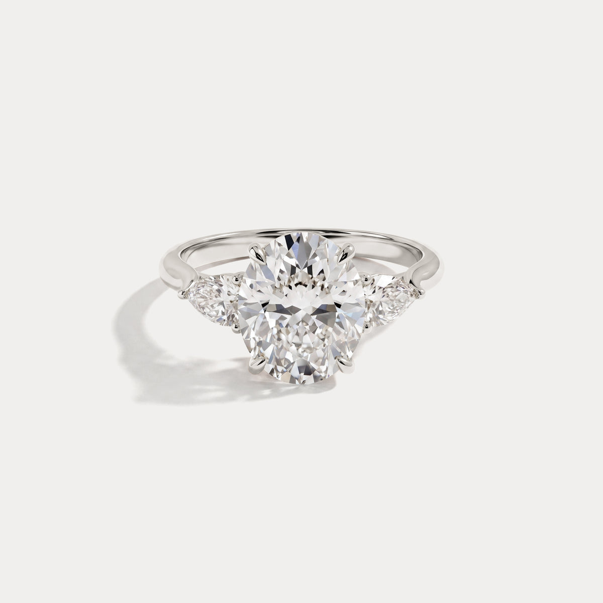 Valora丨Three Stone Lab Diamond Engagement Ring - Rings