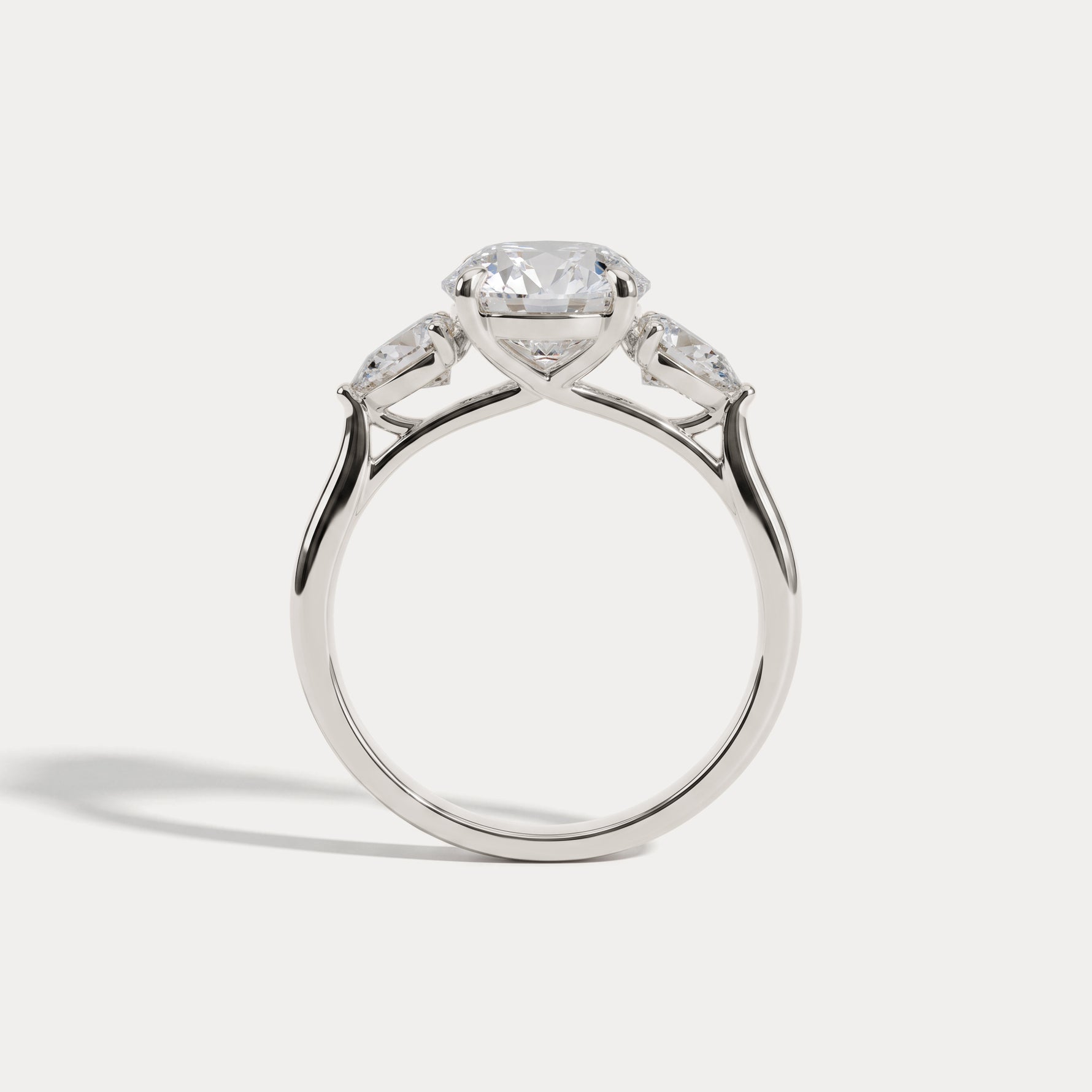 Valora丨Three Stone Lab Diamond Engagement Ring - Rings