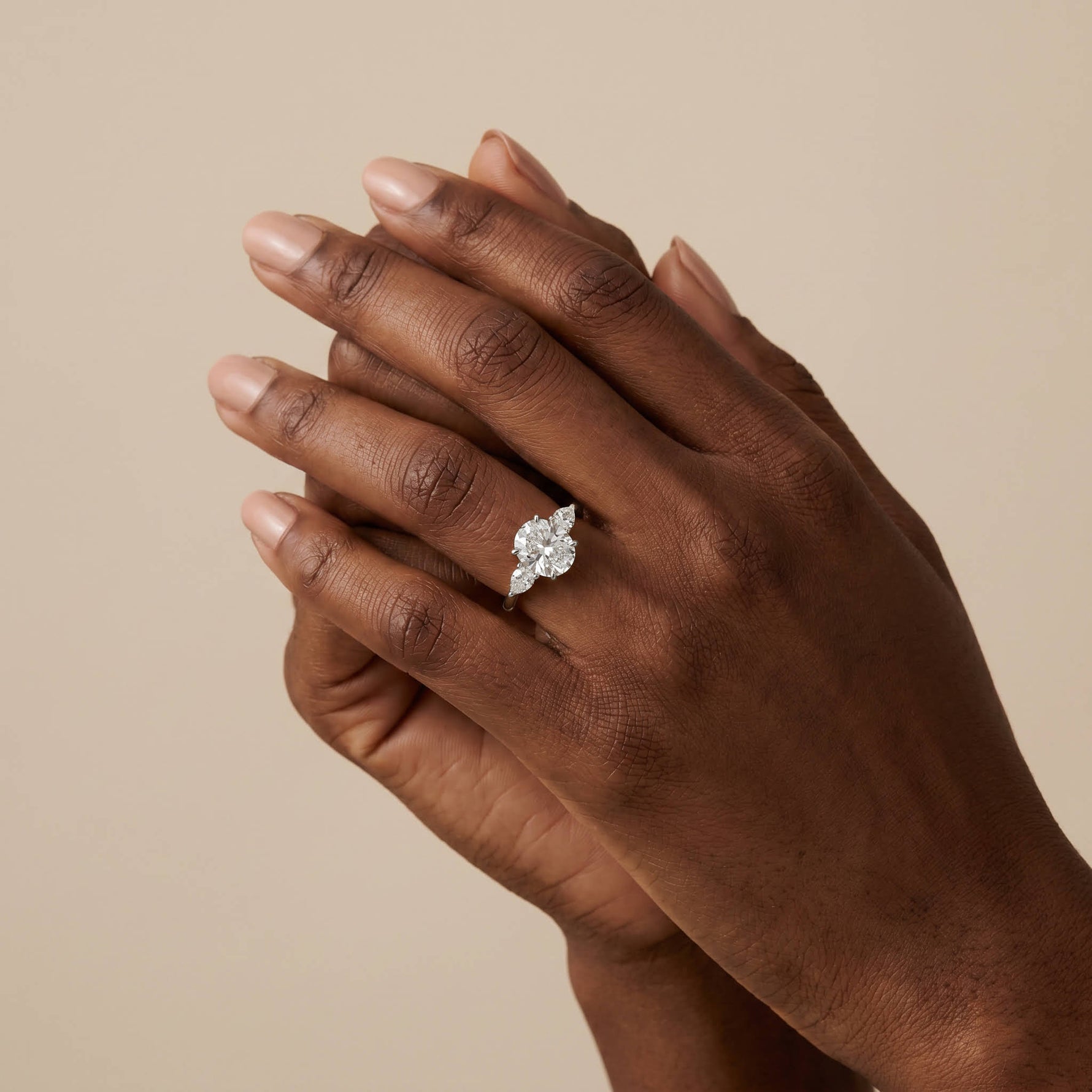 Valora丨Three Stone Lab Diamond Engagement Ring - Rings