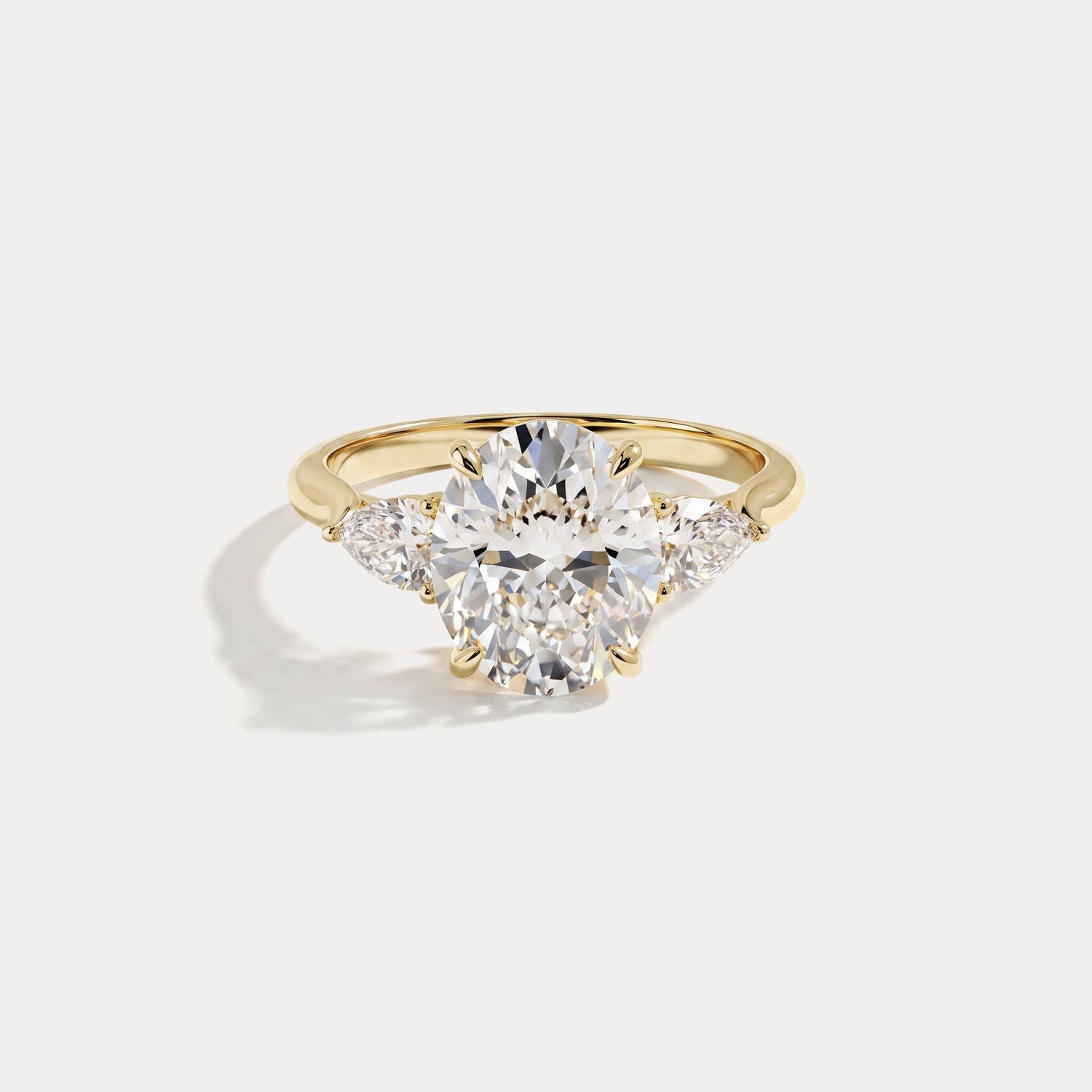 Valora丨Three Stone Lab Diamond Engagement Ring - Rings