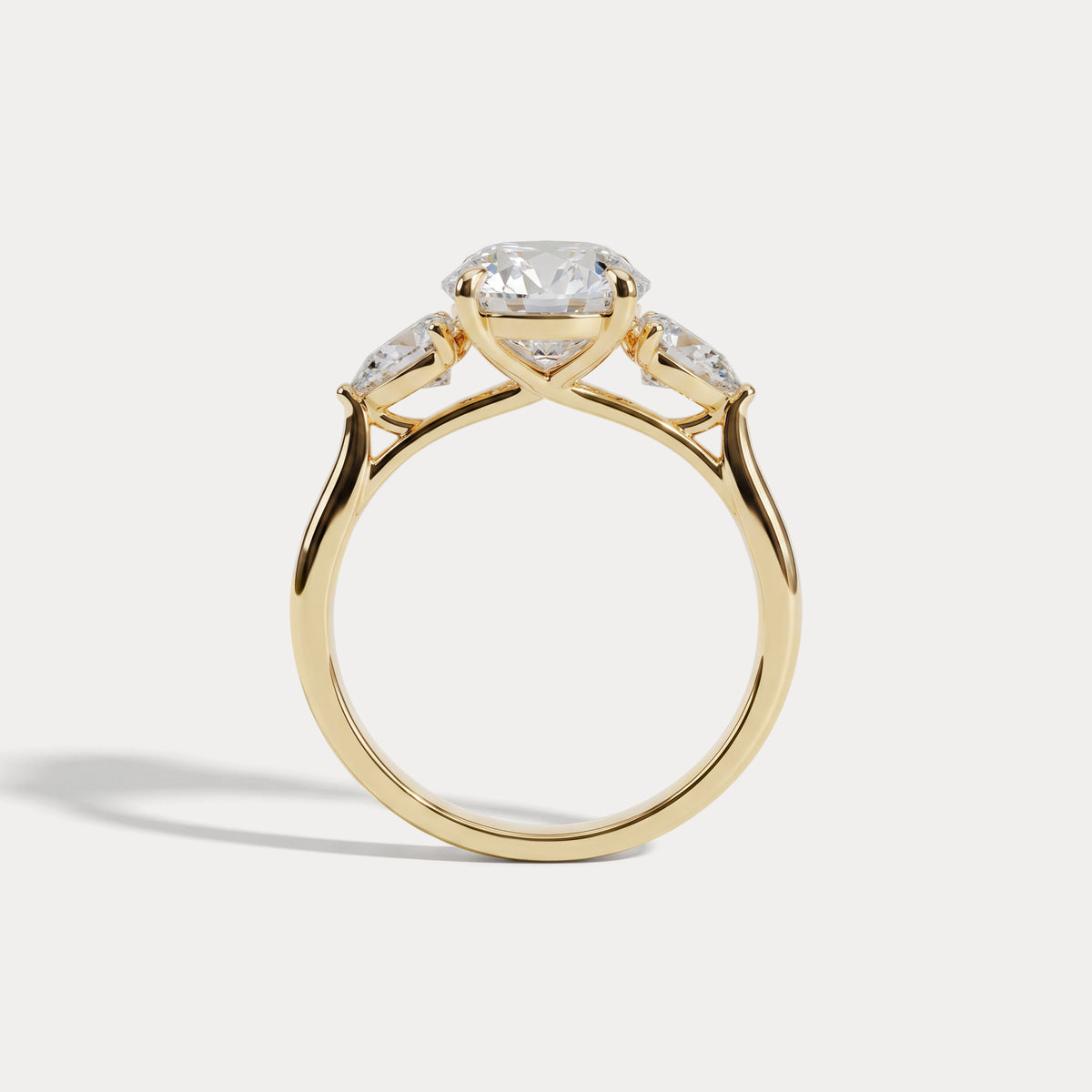 Valora丨Three Stone Lab Diamond Engagement Ring - Rings