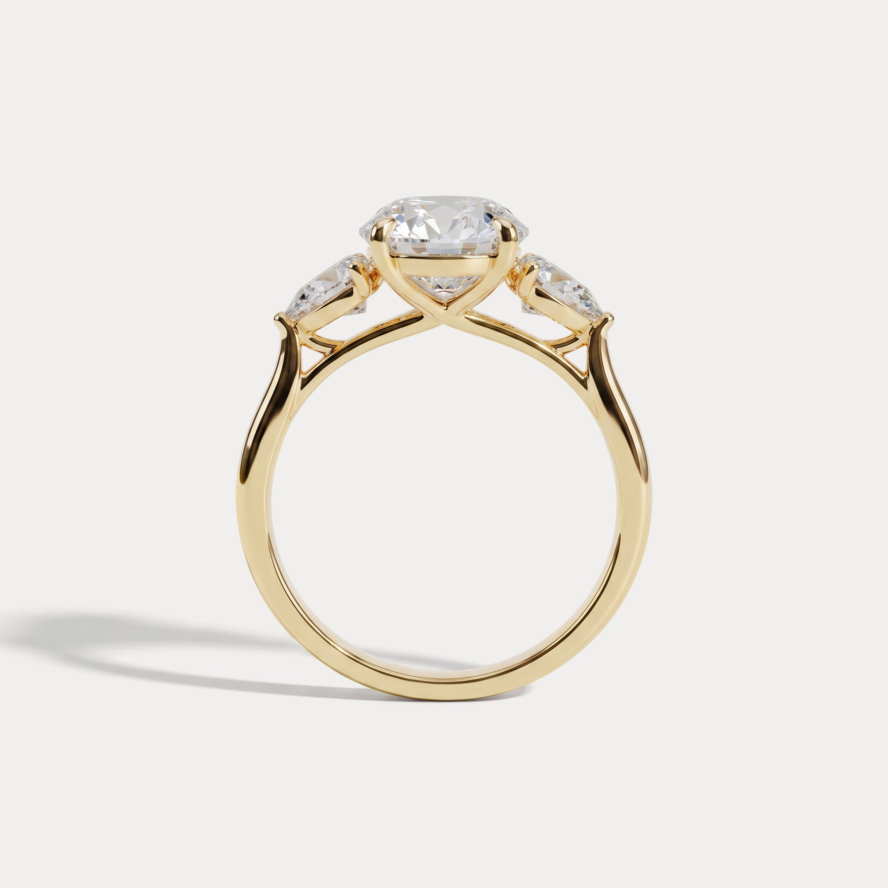 Valora丨Three Stone Lab Diamond Engagement Ring - Rings