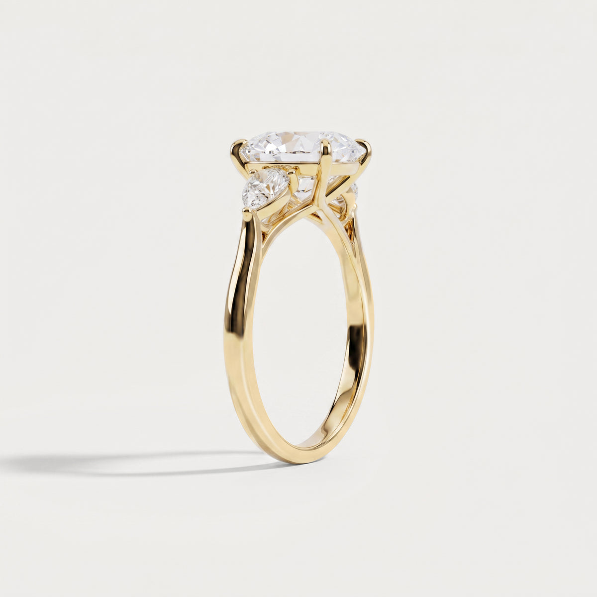 Valora丨Three Stone Lab Diamond Engagement Ring - Rings