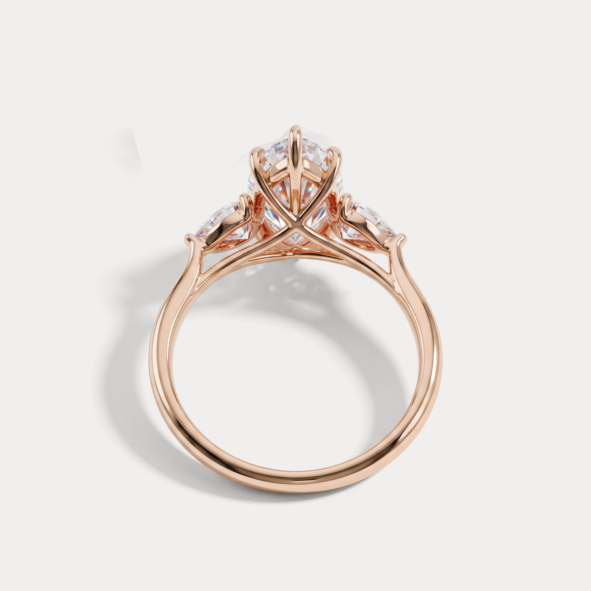 Nellie丨Marquise Cut Lab Diamond Three Stone Engagement Ring - Rings