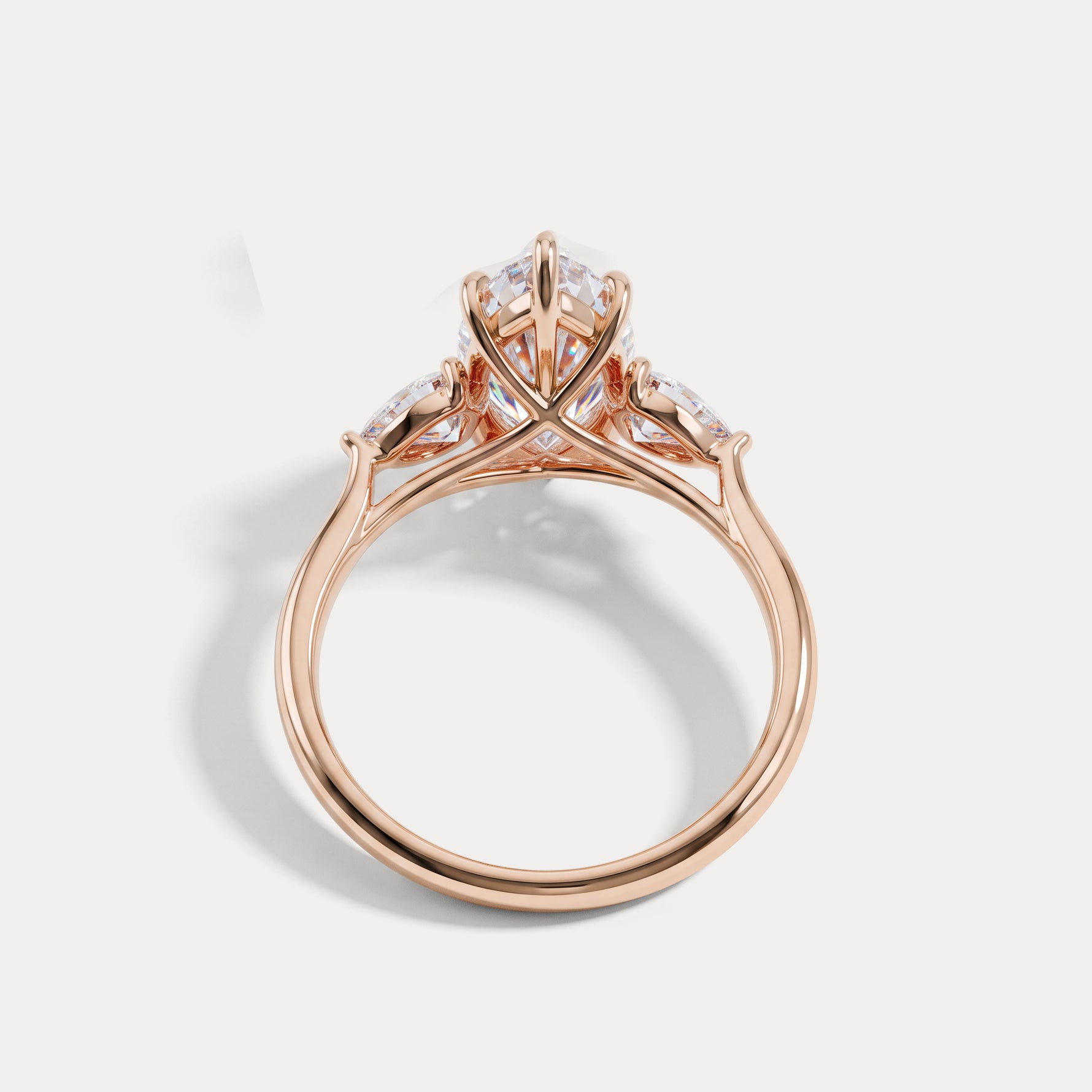 Nellie丨Marquise Cut Lab Diamond Three Stone Engagement Ring - Rings