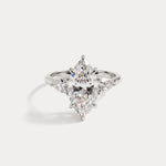 Nellie丨Marquise Cut Lab Diamond Three Stone Engagement Ring - Rings