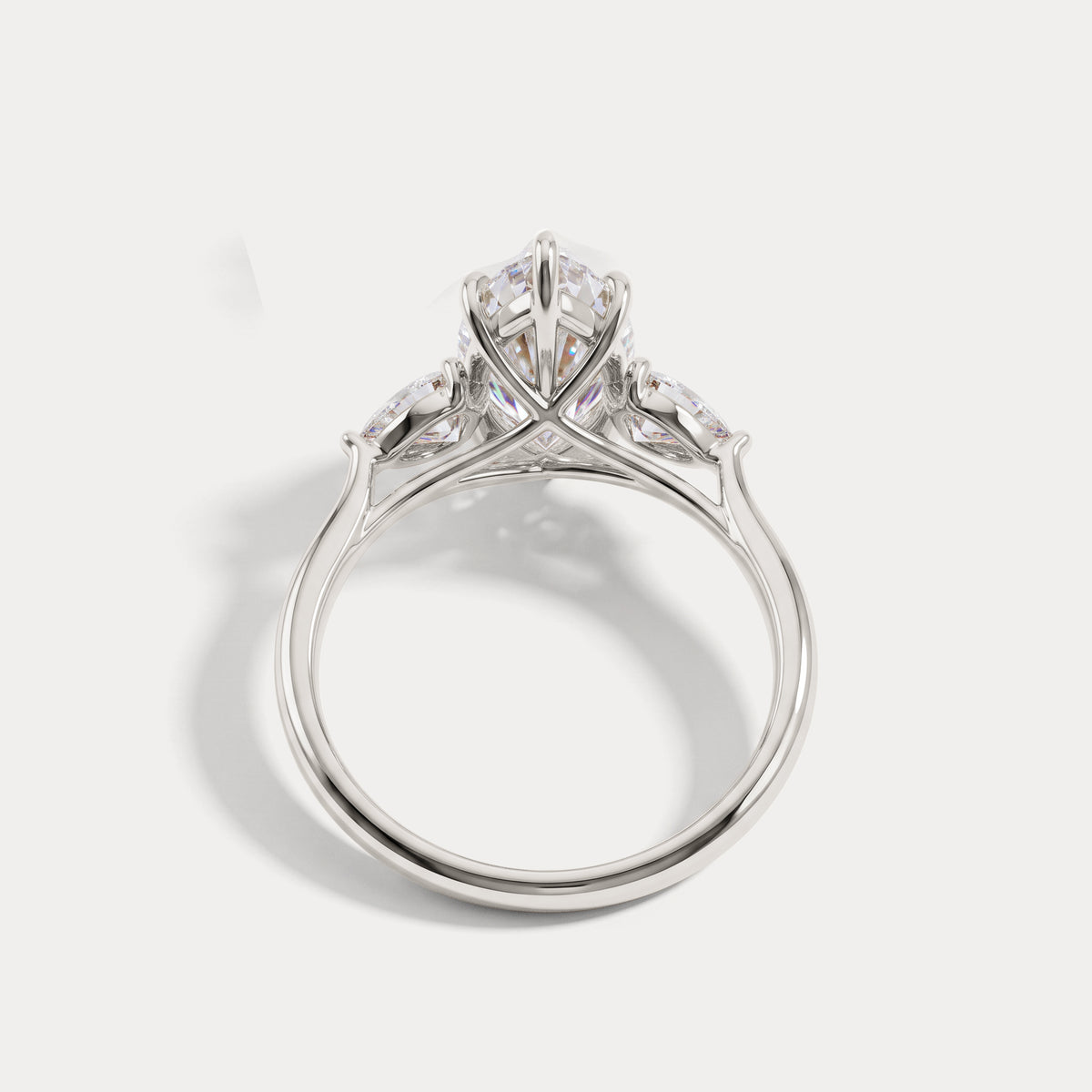 Nellie丨Marquise Cut Lab Diamond Three Stone Engagement Ring - Rings