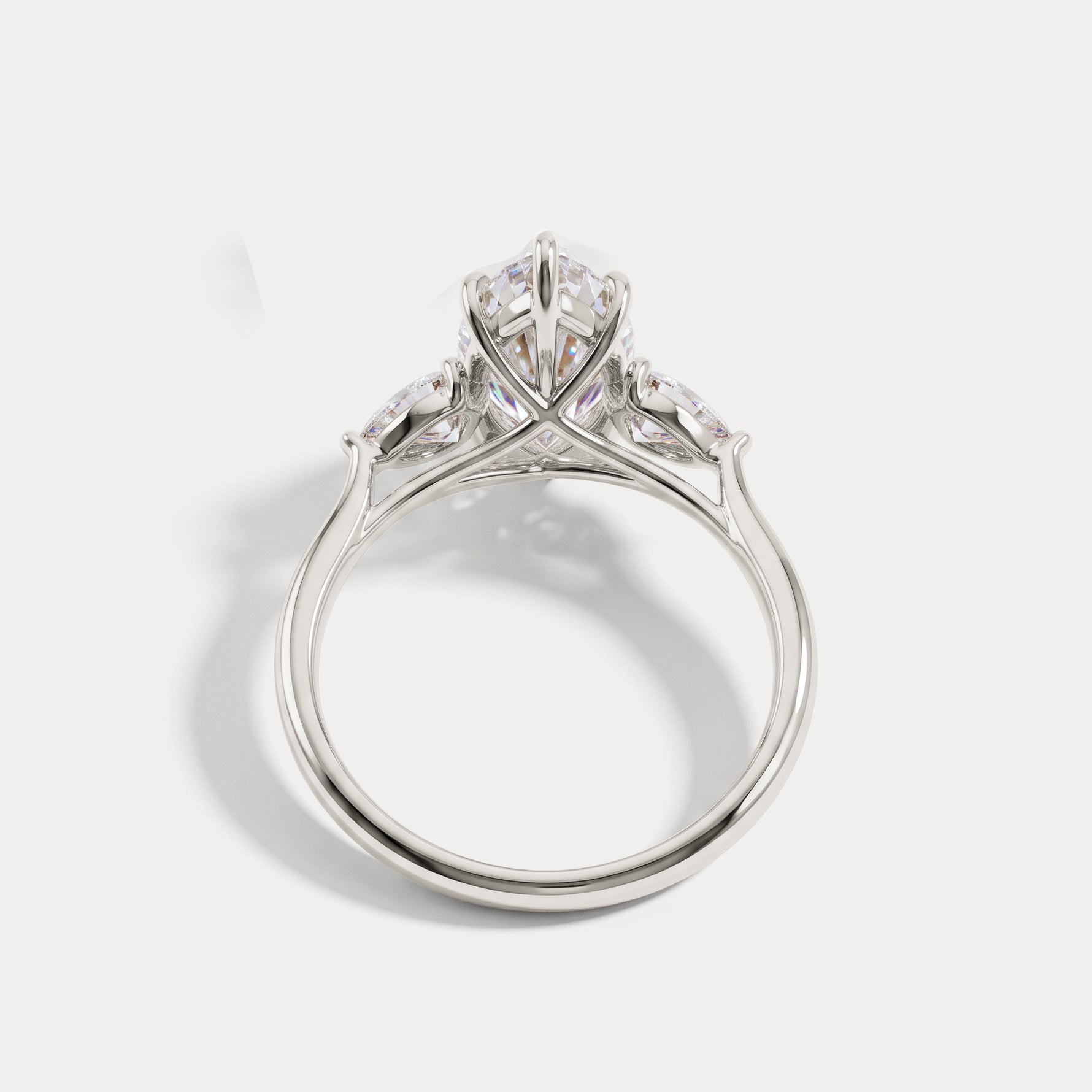 Nellie丨Marquise Cut Lab Diamond Three Stone Engagement Ring - Rings