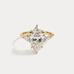 Nellie丨Marquise Cut Lab Diamond Three Stone Engagement Ring - Rings