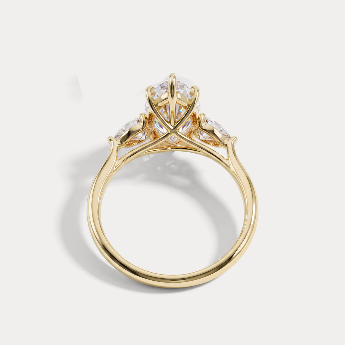 Nellie丨Marquise Cut Lab Diamond Three Stone Engagement Ring - Rings