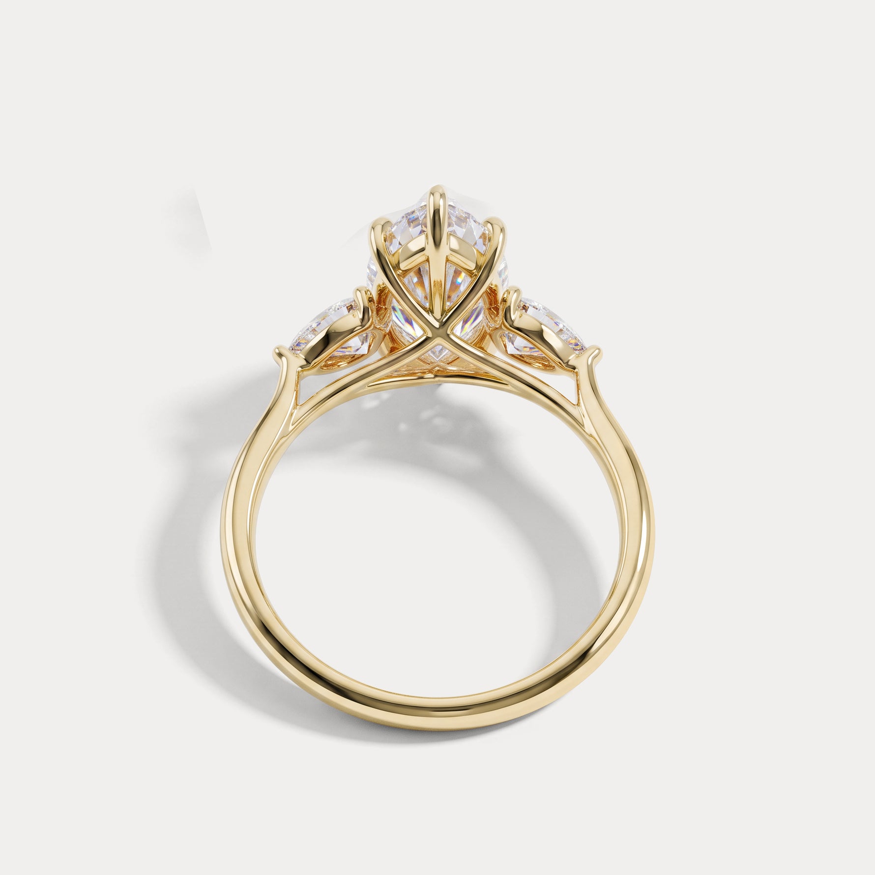 Nellie丨Marquise Cut Lab Diamond Three Stone Engagement Ring - Rings